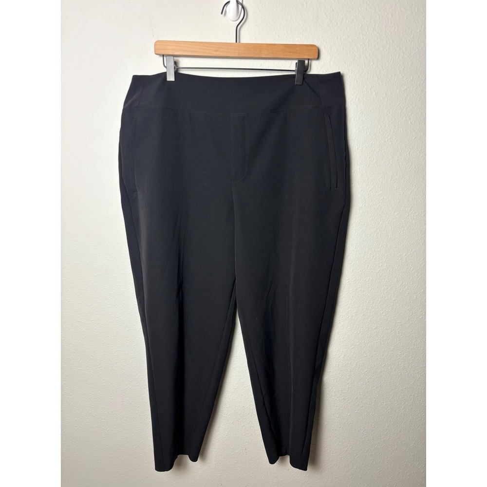 Athleta Endless High Rise Pant 18 Black 26 Inseam Tapered Trousers 533636
